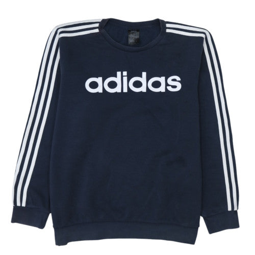 Adidas Mens Blue XL Pullover Crew Neck Fleece Sweatshirt
