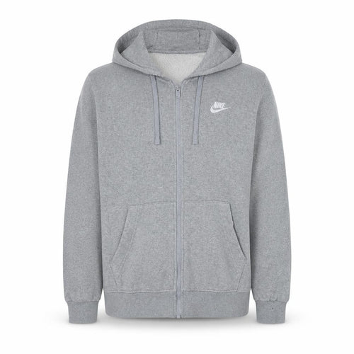 Nike Mens Grey Full Zip Hoodie M Classic Fleece Sweatshirt