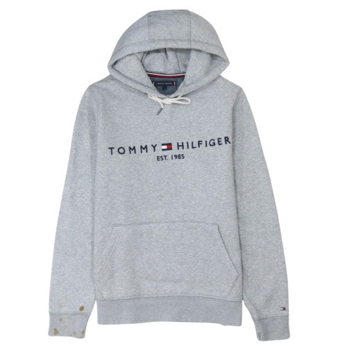 Tommy Hilfiger Women's Grey Small Pullover Hoodie with Logo