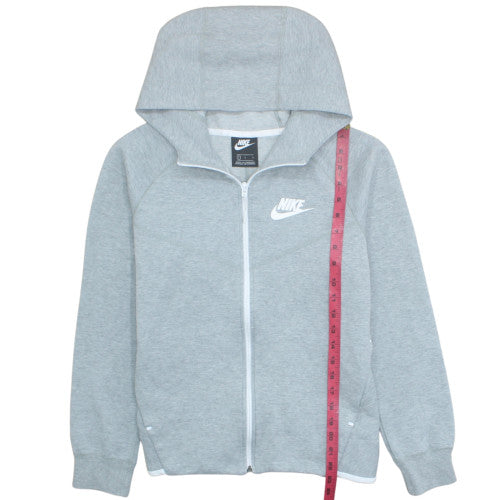 Nike Womens Grey Full Zip Hoodie Size L Cotton Blend Sportswear
