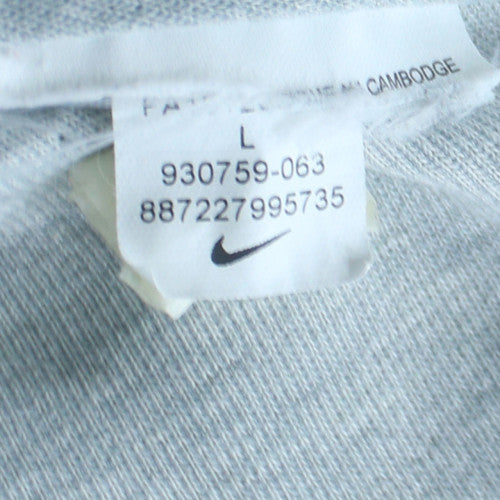Nike Womens Grey Full Zip Hoodie Size L Cotton Blend Sportswear