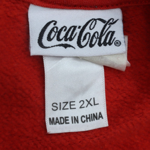 Coca-Cola Men's Red 2XL Pullover Hoodie with Logo Graphic