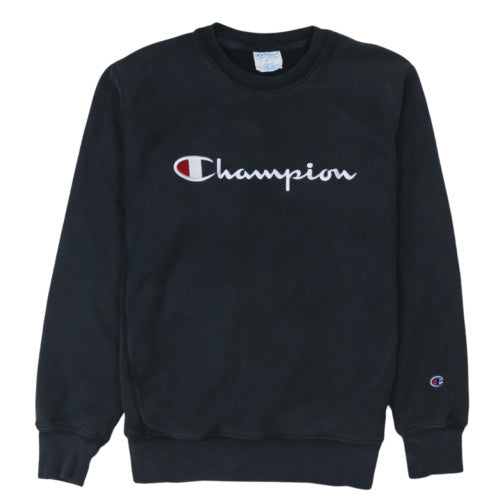 Champion Men's Black Medium Reverse Weave Crew Neck Sweatshirt