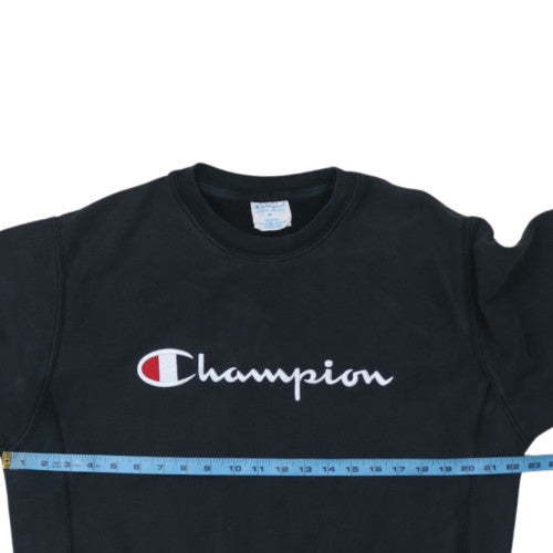 Champion Men's Black Medium Reverse Weave Crew Neck Sweatshirt