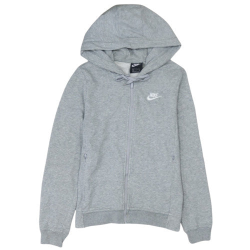 Nike Women's Grey Full Zip Hoodie Small Cotton Blend Casual