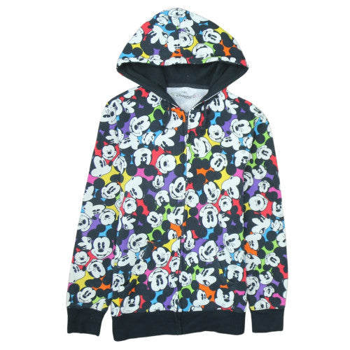 Disneyland Paris Womens Black Multicoloured Mickey Mouse Full Zip Hoodie Size S