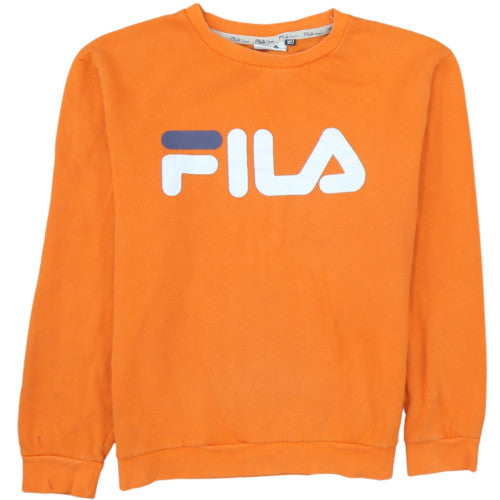 Fila Classics Orange Crew Neck Sweatshirt Womens Medium Cotton Blend