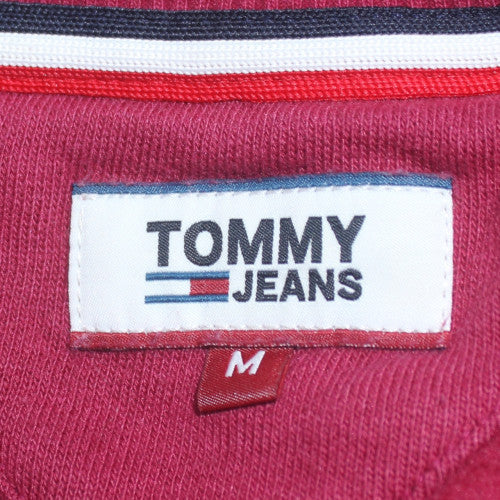 Tommy Jeans Womens Red Pullover Sweatshirt M Logo Cotton Blend
