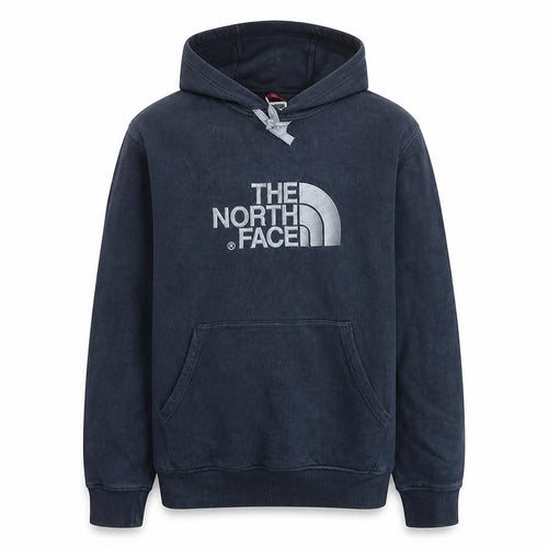 The North Face Mens Blue Pullover Hoodie L Fleece Cotton Sweatshirt