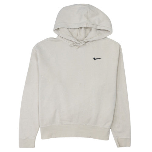 Nike Men Beige Pullover Hoodie Medium Fleece Regular Fit