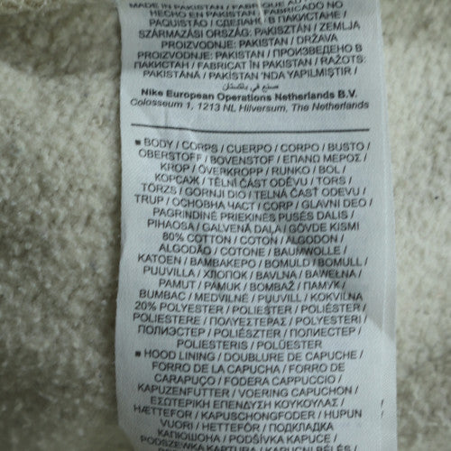 Nike Men Beige Pullover Hoodie Medium Fleece Regular Fit