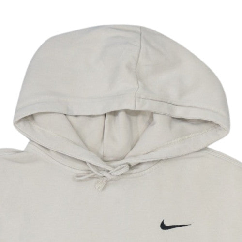 Nike Men Beige Pullover Hoodie Medium Fleece Regular Fit