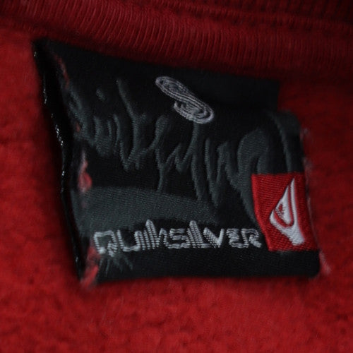 Quiksilver Women Red Pullover Sweatshirt Crew Neck Long Sleeve Casual