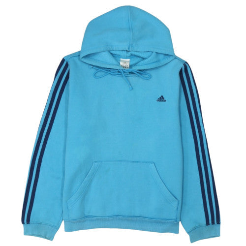 Adidas Women Blue XL Pullover Hoodie with Drawstring & Logo