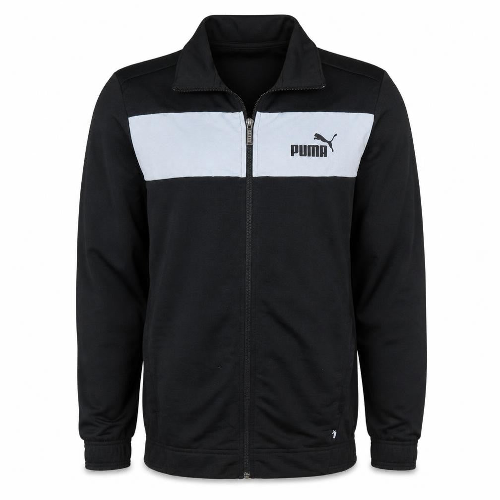 Front view of Puma Men’s Black Full Zip Logo Sweatshirt, size S