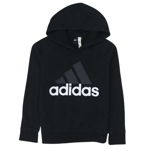 Adidas Women's Black Pullover Hoodie Size S Logo Print Casual Sweatshirt