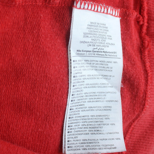 Nike Men's Red Pullover Hoodie L Sports Fleece Sweatshirt