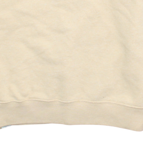 Nike Womens Beige Logo Crew Neck Pullover Sweatshirt Size L