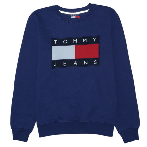 Tommy Jeans Men's Blue XL Crew Neck Logo Sweatshirt