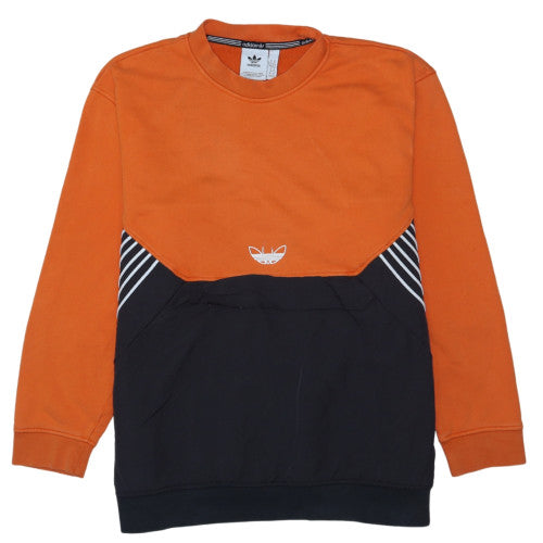 Adidas Men's Orange Black XL Pullover Sweatshirt Crew Neck Logo