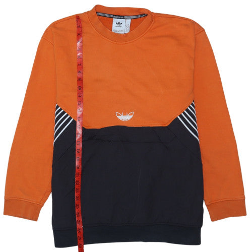 Adidas Men's Orange Black XL Pullover Sweatshirt Crew Neck Logo