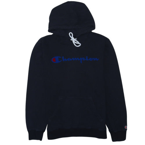 Champion Men's Black Pullover Hoodie Medium Logo Fleece Sweatshirt