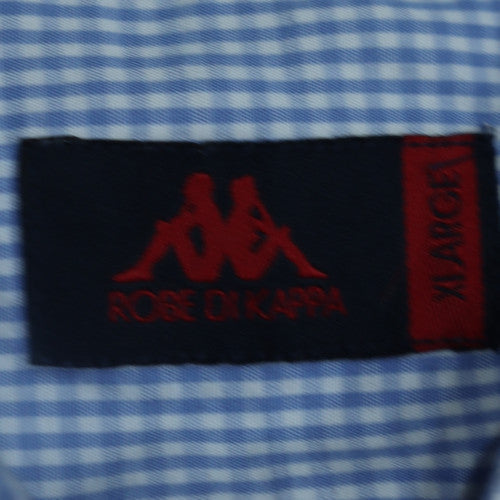 Robe di Kappa Men’s Blue Check Button-Down Cotton Shirt XL