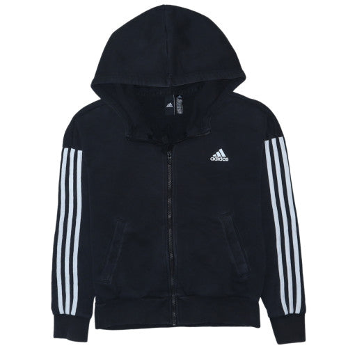 Adidas Womens Black XS Full Zip Hoodie Sweatshirt with Logo