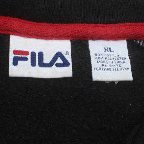Fila Men’s Black XL 1/4 Zip Fleece Sweatshirt Regular Fit