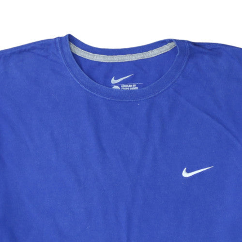 Nike Men's Blue 2XL Regular Fit Cotton Crew Neck T-Shirt