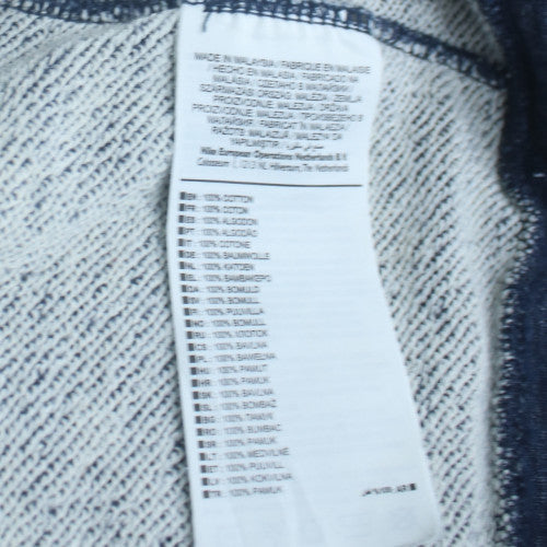 Nike Men’s Blue Pullover Crew Neck Sweatshirt Size S Logo Zip Detail
