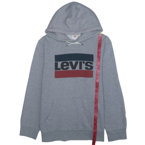 Levi's Men's Grey Pullover Hoodie L Regular Fit Fleece