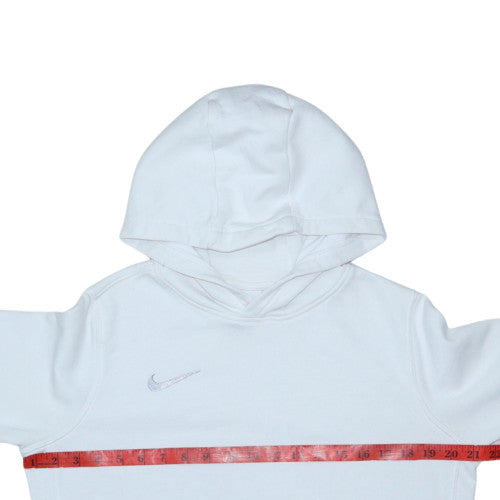 Nike Boys White XL Pullover Hoodie with Logo & Kangaroo Pocket