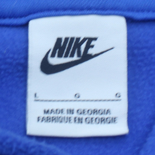 Nike Men's Blue Pullover Fleece Hoodie Size L Sportswear