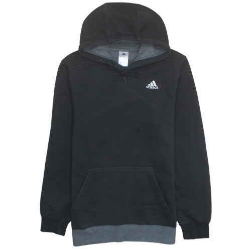 Adidas Mens Black Pullover Hoodie Fleece Medium Logo Sportswear