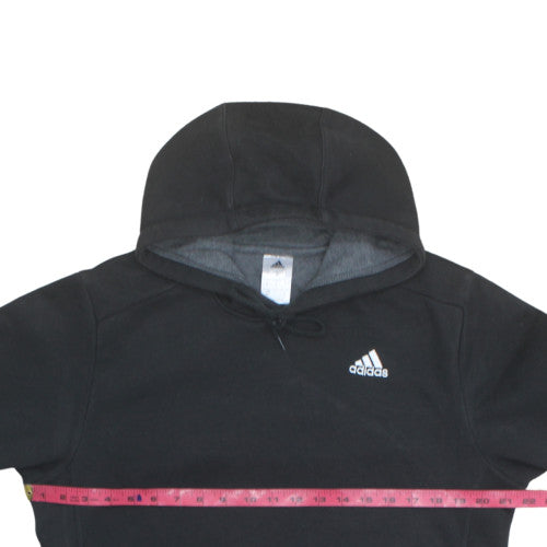 Adidas Mens Black Pullover Hoodie Fleece Medium Logo Sportswear