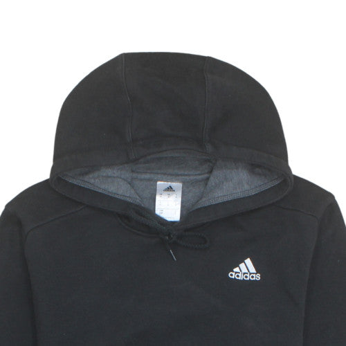 Adidas Mens Black Pullover Hoodie Fleece Medium Logo Sportswear