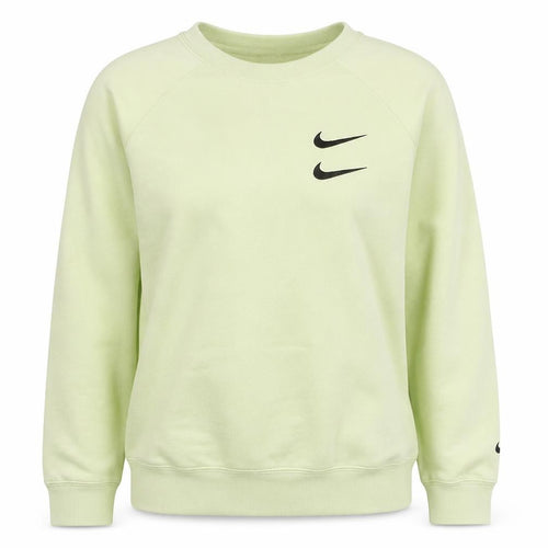 Nike Women Green Logo Crew Neck Long Sleeve Sweatshirt L