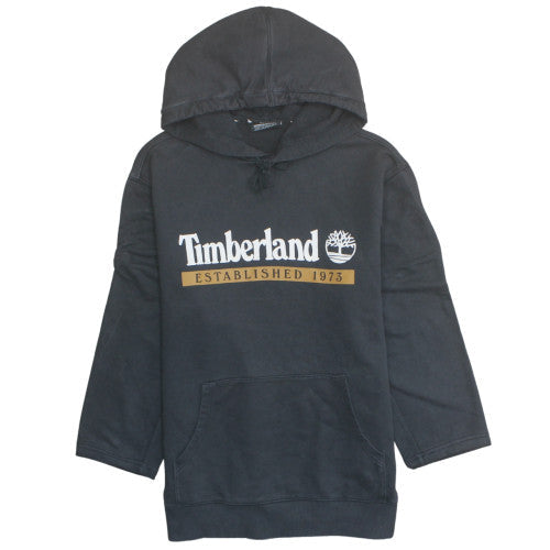 Timberland Mens Black Pullover Hoodie L Regular Fit Logo Sweatshirt