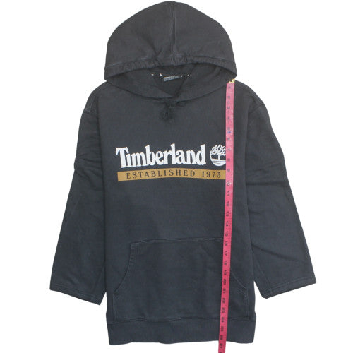 Timberland Mens Black Pullover Hoodie L Regular Fit Logo Sweatshirt