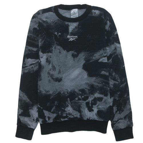 Reebok Men's Black Tie-Dye Pullover Fleece Sweatshirt Size M