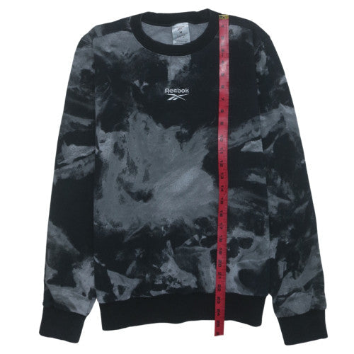 Reebok Men's Black Tie-Dye Pullover Fleece Sweatshirt Size M