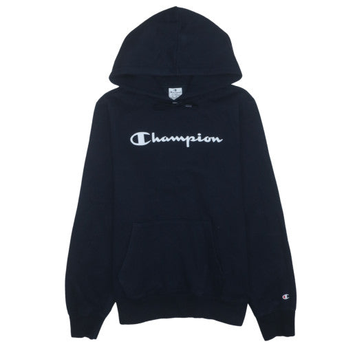 Champion Men's Black XL Pullover Hoodie with Logo Detail