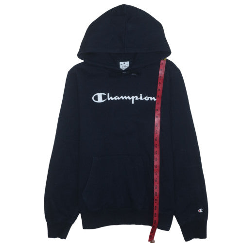 Champion Men's Black XL Pullover Hoodie with Logo Detail