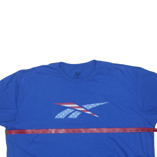 Reebok Men's Blue 2XL Crew Neck Graphic Patriotic Sports T-Shirt