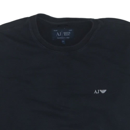 Armani Jeans Men's Black 3XL Pullover Sweatshirt Crew Neck Classic