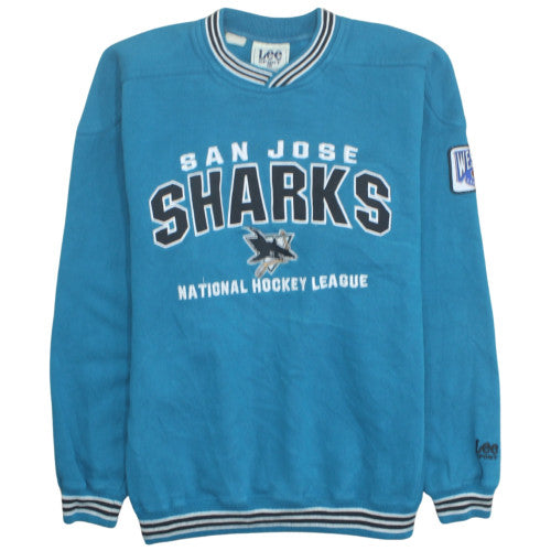 Lee Sport Men Blue San Jose Sharks Fleece Pullover Sweatshirt L