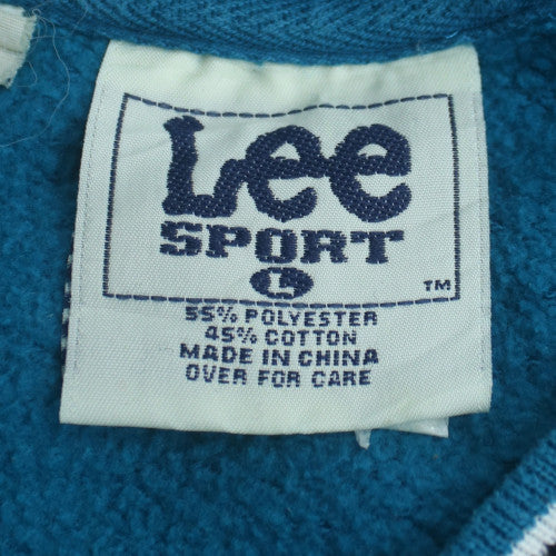 Lee Sport Men Blue San Jose Sharks Fleece Pullover Sweatshirt L