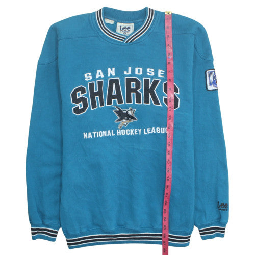 Lee Sport Men Blue San Jose Sharks Fleece Pullover Sweatshirt L