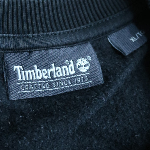 Timberland Men Black XL Pullover Sweatshirt Logo Fleece Crew Neck